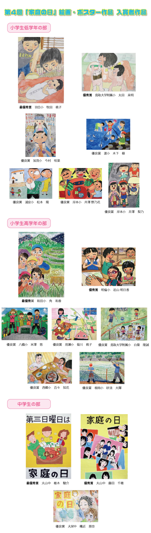 第４回家庭の日絵画入賞作品